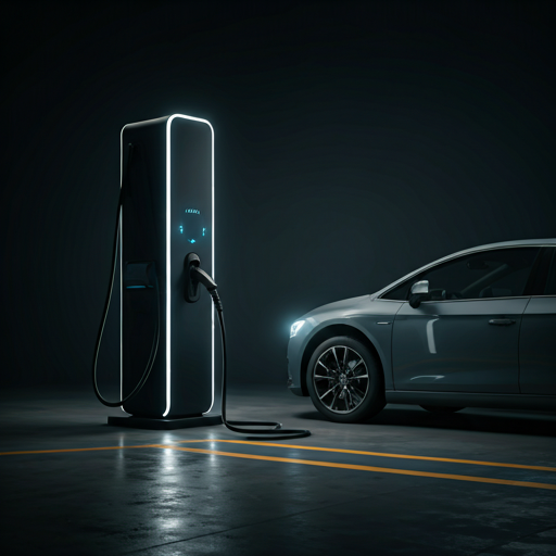 Modern elektrikli araç şarj istasyonu